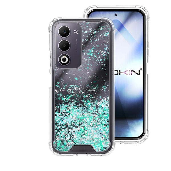 Capa Oppo A5 4G/5G Purpurina - Azul Turquesa