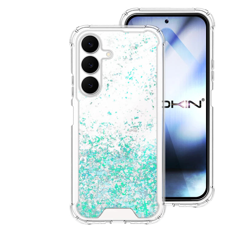 Capa Samsung Galaxy S25 FE Purpurina - Azul Turquesa