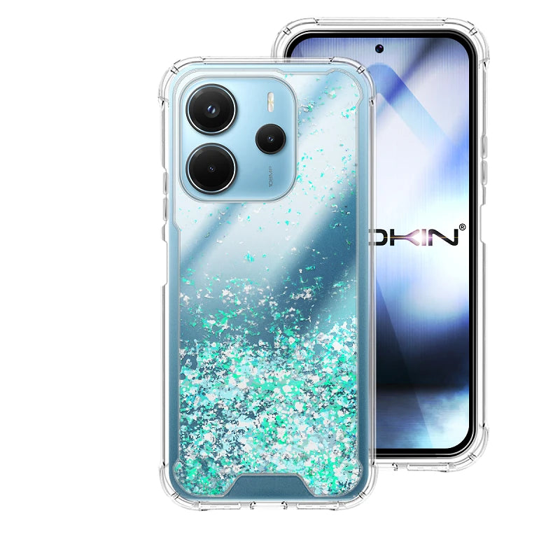 Capa Xiaomi Redmi Note 14 4G Purpurina - Azul Turquesa