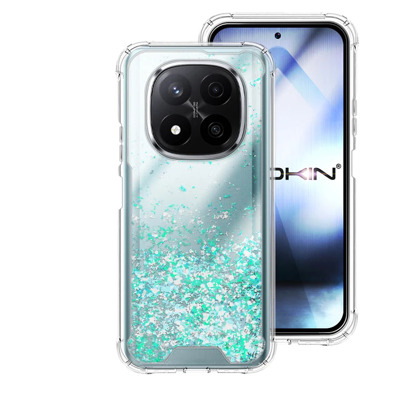 Capa Xiaomi Redmi Note 14 Pro Plus Purpurina - Azul turquesa