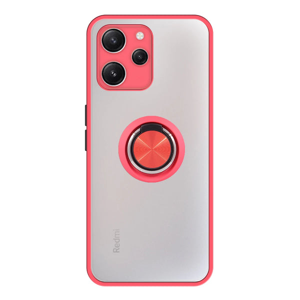 Capa Xiaomi Redmi 12 Smoked Iman Anel - Vermelho