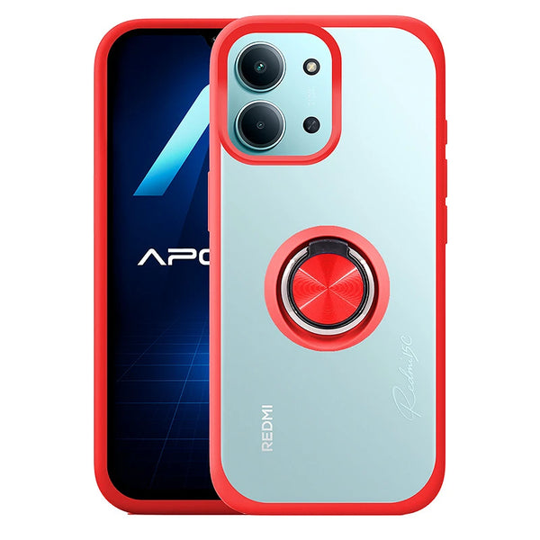 Capa Xiaomi Redmi 15C Smoked Iman Anel - Vermelho