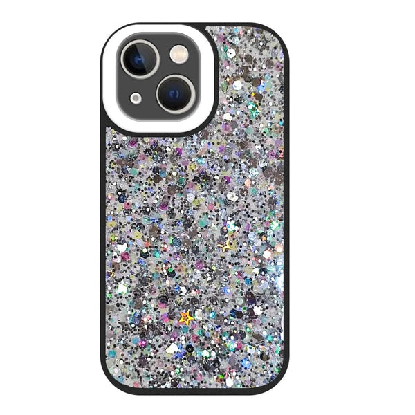Capa Glitter Purpurina fluorescente para iPhone 14 Pro Max - Preto