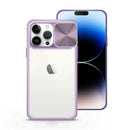 Capa Antichoque Premium com tampa da câmera deslizante para iPhone 14 Pro - Lilás