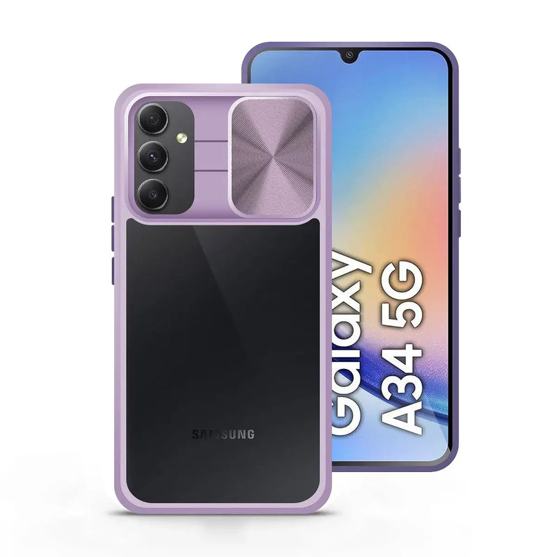 Capa Samsung Galaxy A34 5G Tampa Deslizante Premium - Lilás