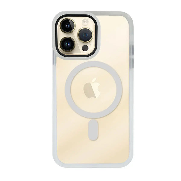 Capa Magsafe iPhone 15 Pro Max com borda Colorida - Branco