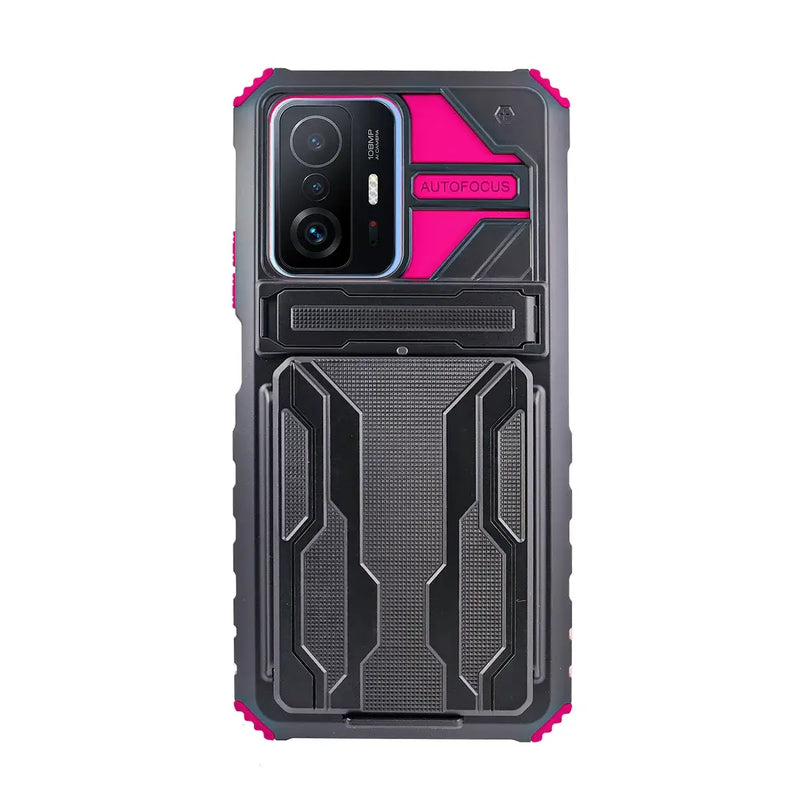 Capa Xiaomi 11T/11T Pro Antichoque Com Ranhura de Cartões e Suporte - Rosa