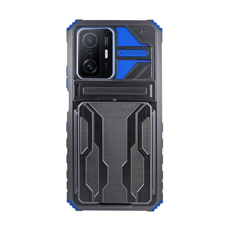 Capa Xiaomi 11T/11T Pro Antichoque Com Ranhura de Cartões e Suporte - Azul