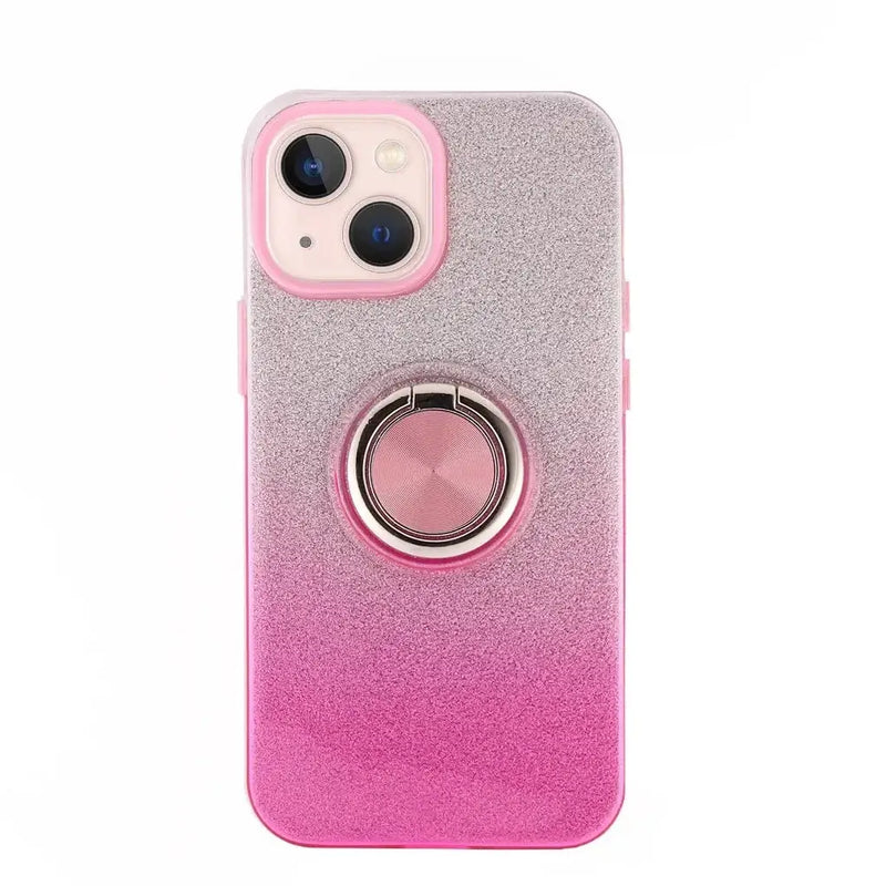 Capa iPhone 14 Plus Brilhante com íman e anel - Rosa