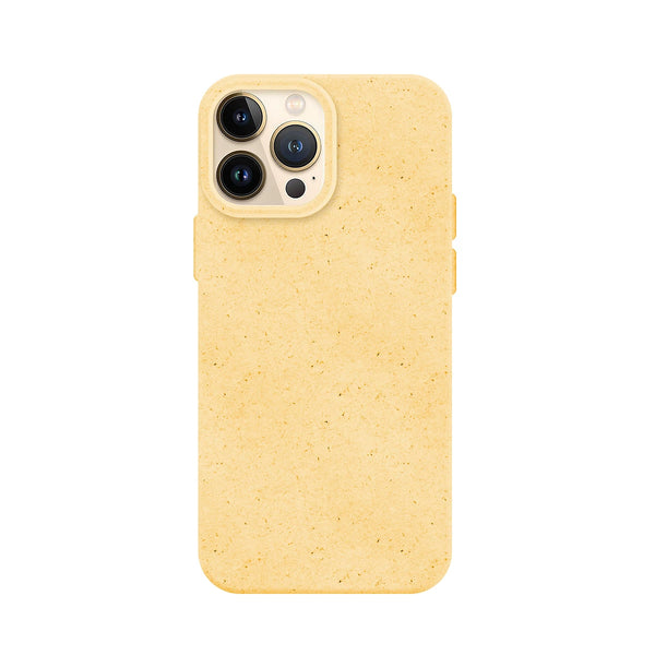 Capa de Silicone Biodegradável para iPhone 14 Pro Max - Amarelo