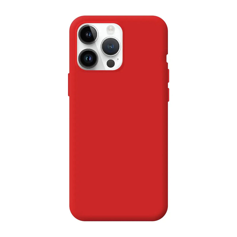 Capa de Silicone Premium para iPhone 15 Pro Max - Vermelho