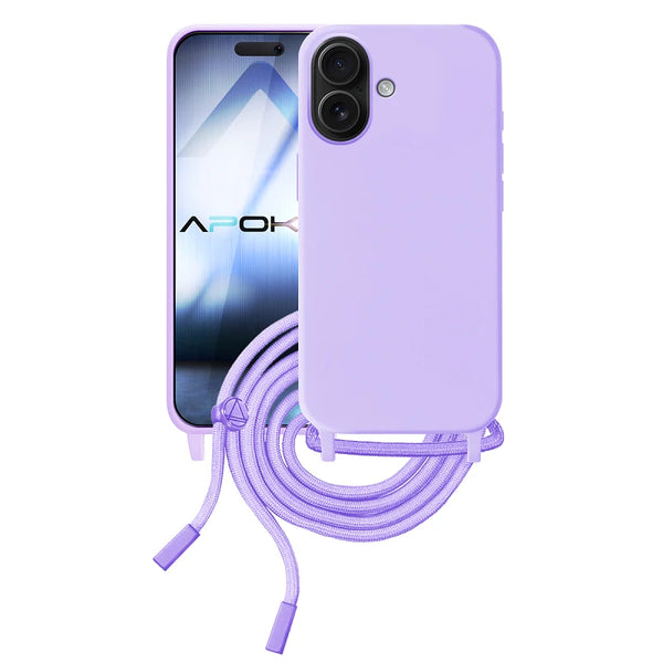 Capa iPhone 17 Silicone Cordão - Lilás