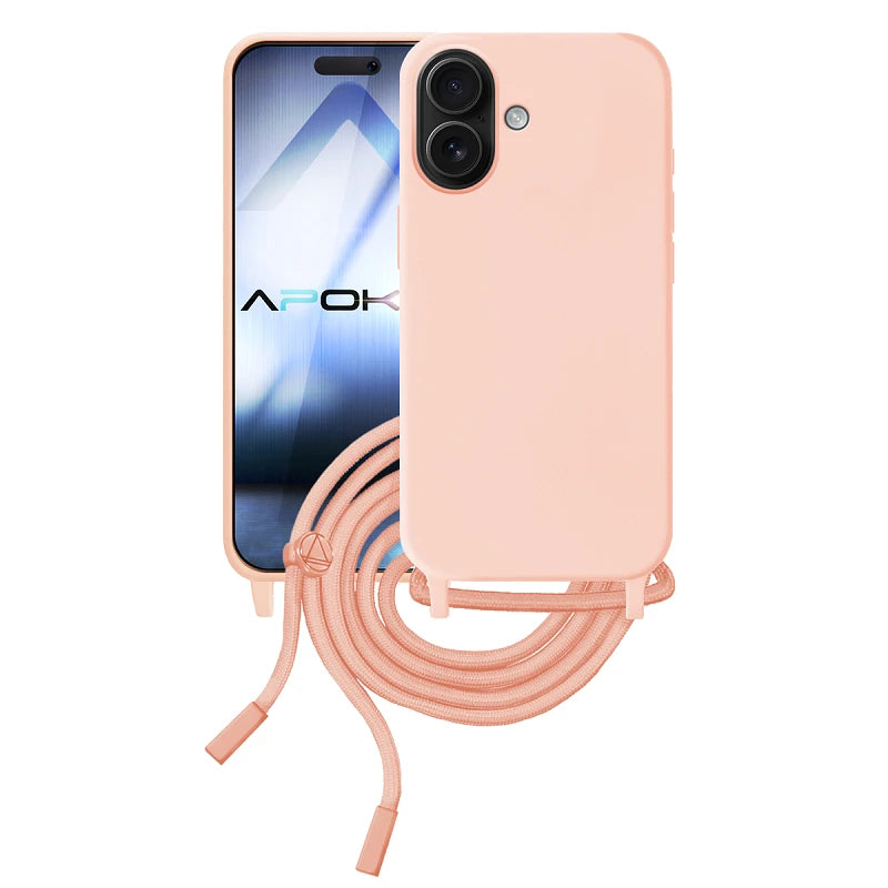 Capa iPhone 17 Silicone Cordão - Rosa
