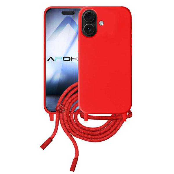 Capa iPhone 17 Silicone Cordão - Vermelho