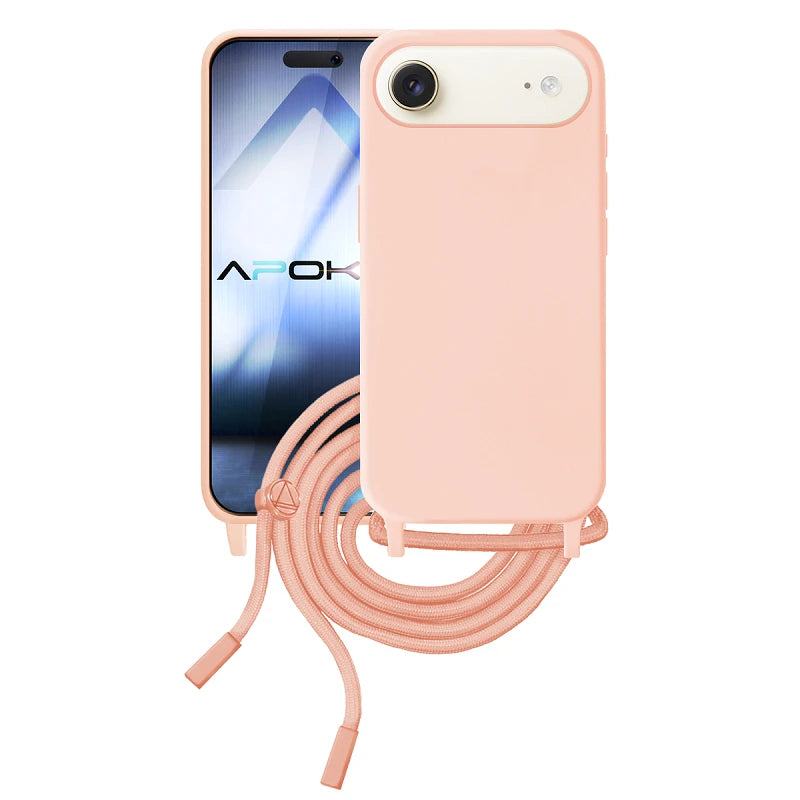 Capa iPhone Air Silicone Cordão - Rosa