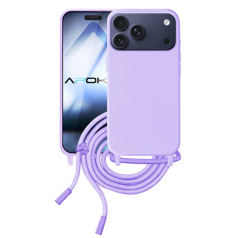 Capa iPhone 17 Pro Max Silicone Cordão - Lilás