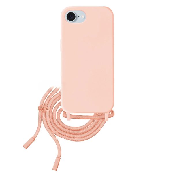 Capa iPhone 16e Silicone Cordão - Rosa