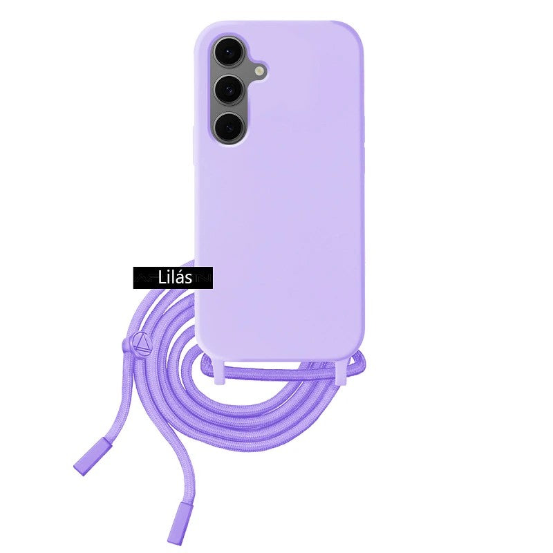 Capa Samsung Galaxy S24 FE Silicone Cordão - Lilás