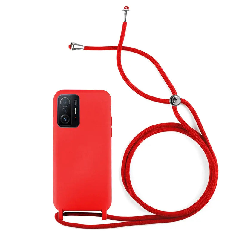 Capa Xiaomi 11T/11T Pro Silicone Cordão - Vermelho