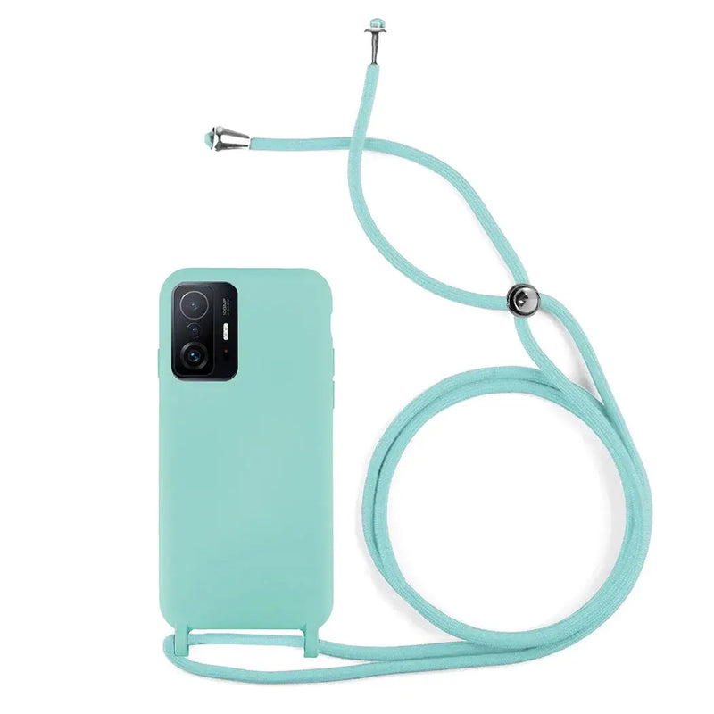 Capa Xiaomi 11T/11T Pro Silicone Cordão - Azul Turquesa