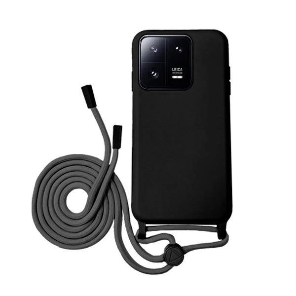 Capa Xiaomi 13 Pro de Silicone com Cordão - Preto