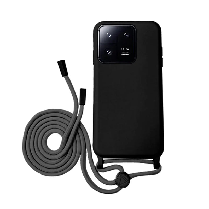 Capa Xiaomi 13 Pro de Silicone com Cordão - Preto