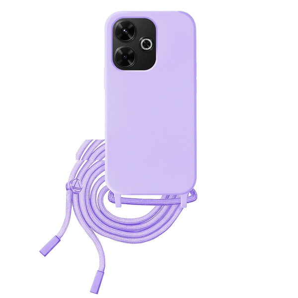 Capa Xiaomi Redmi 13 Silicone Cordão - Lilás