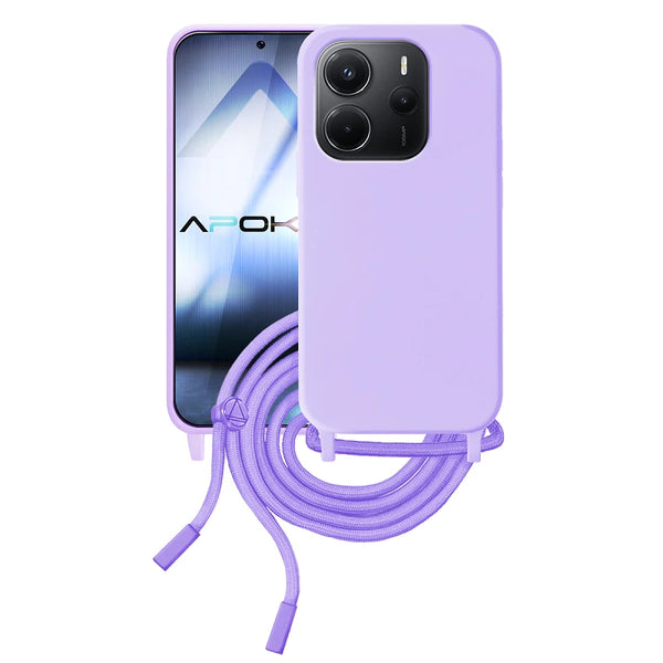 Capa Xiaomi Redmi Note 14 4G Silicone Cordão - Lilás