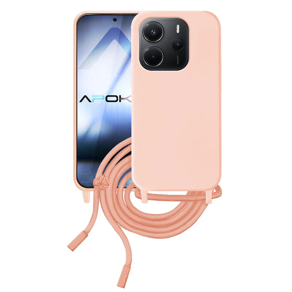 Capa Xiaomi Redmi Note 14 4G Silicone Cordão - Rosa
