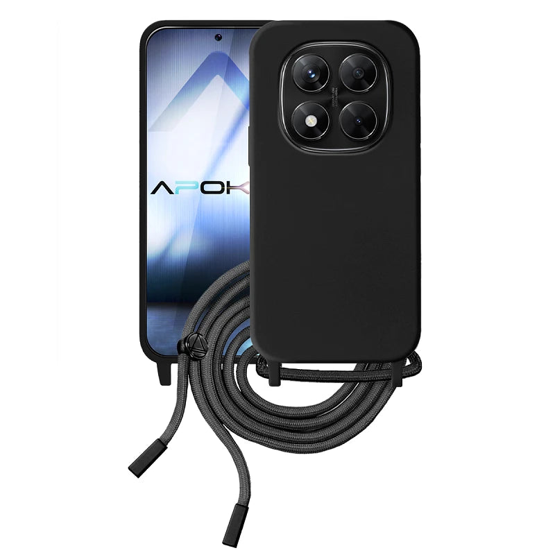 Capa Xiaomi Redmi Note 14 Pro Plus Silicone Cordão - Preto