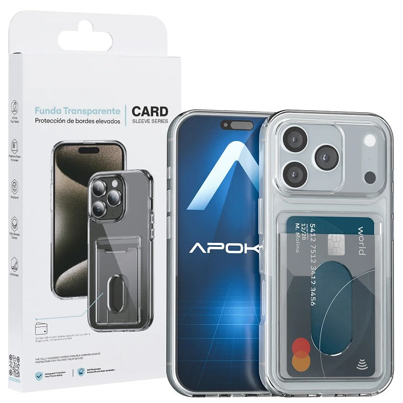 Capa iPhone 17 Pro Transparente Cartão