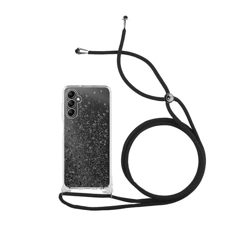 Capa Samsung Galaxy A14 4G/5G Purpurina Cordão - Preto