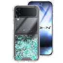 Capa Samsung Galaxy Z Flip 4 Purpurina - Azul Turquesa