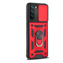 Capa Military com proteção de câmera deslizante e anel 360º para Galaxy S22