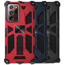 Capa de antigolpe em alumínio com suporte a íman e anel para Galaxy Note 20 Ultra