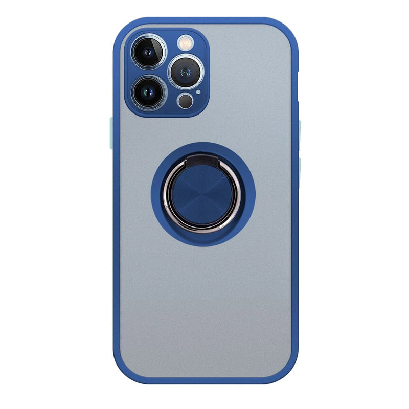 Capa de gel com iman e anel para iphone 13 pro max azul