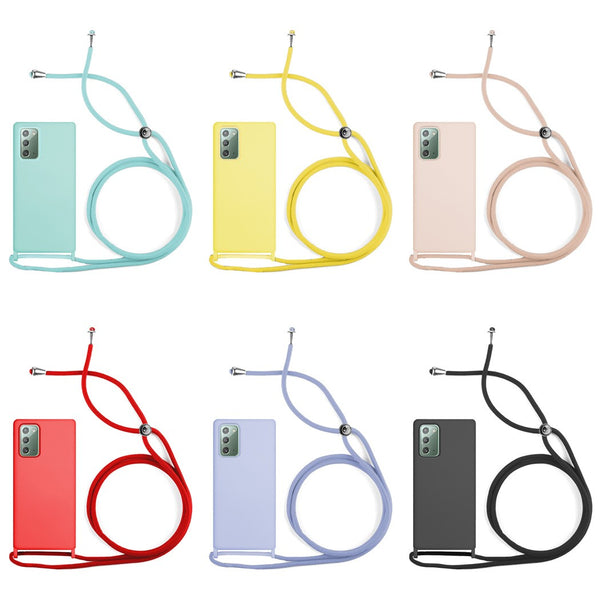 Capa de silicone com cordão para Galaxy Note 20