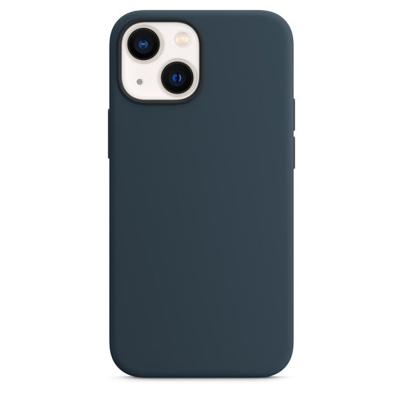 Capa em pele para iphone 13 mini azul marinho