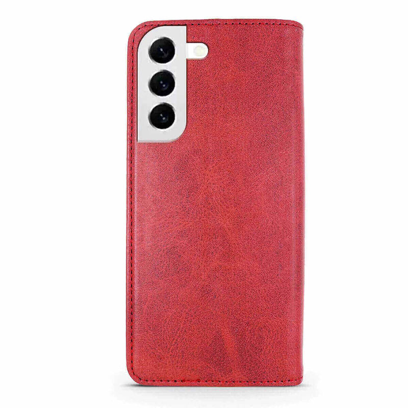 Capa flip de livro para samsung galaxy s22 vermelho