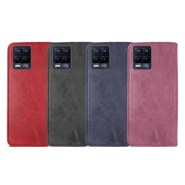 Capa flip com suporte de cartões para Realme 8 Pro