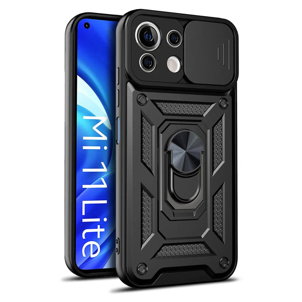 Capa Military com proteção de câmera deslizante e anel 360º para Mi 11 Lite/Mi11 Lite 5G