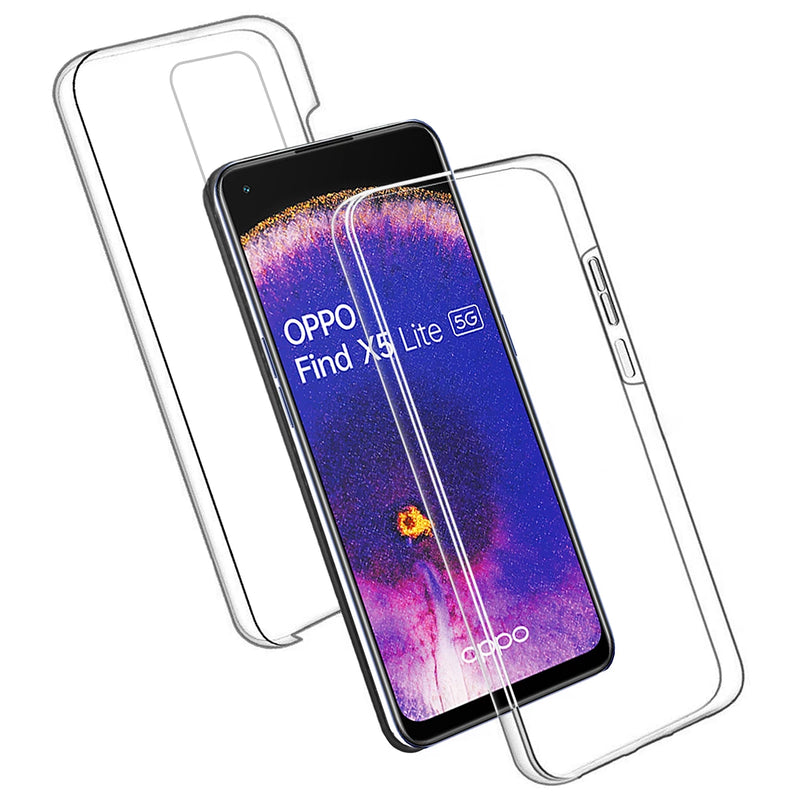 Capa transparente 360 dupla para oppo find x5 lite