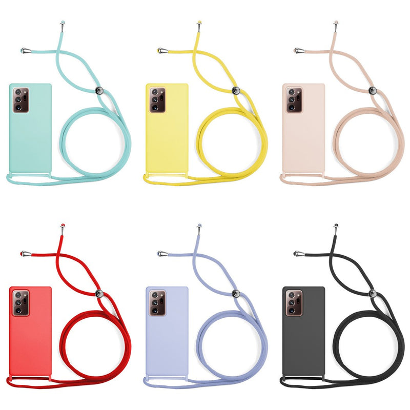 Capa de silicone com cordão para Galaxy Note 20 Ultra