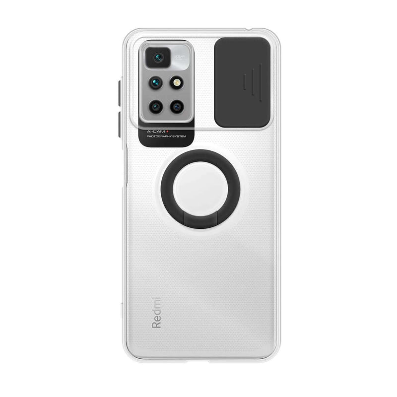Capa de gel com tampa da câmera deslizante e anel para Redmi 10/ Redmi 10 (2022)