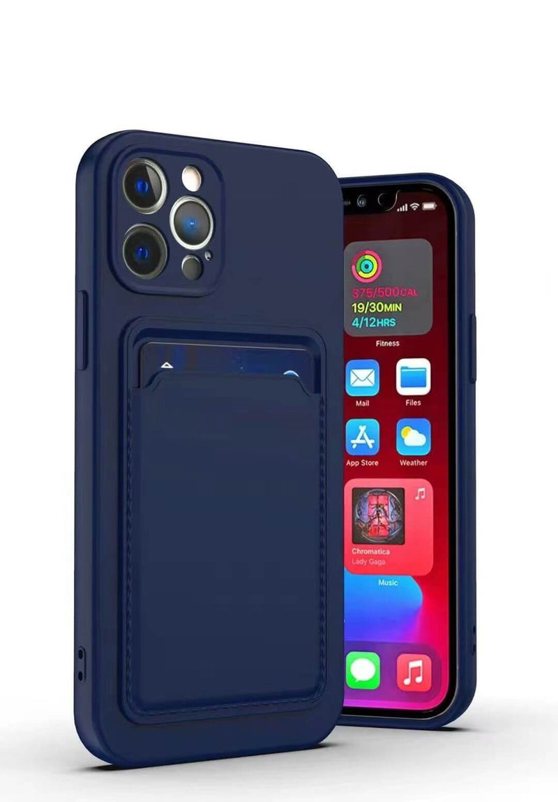 Capa premium silicone iPhone 12 Pro Max azul marinho.