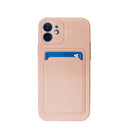 Capa de silicone com suporte para cartões para iPhone 12 Mini