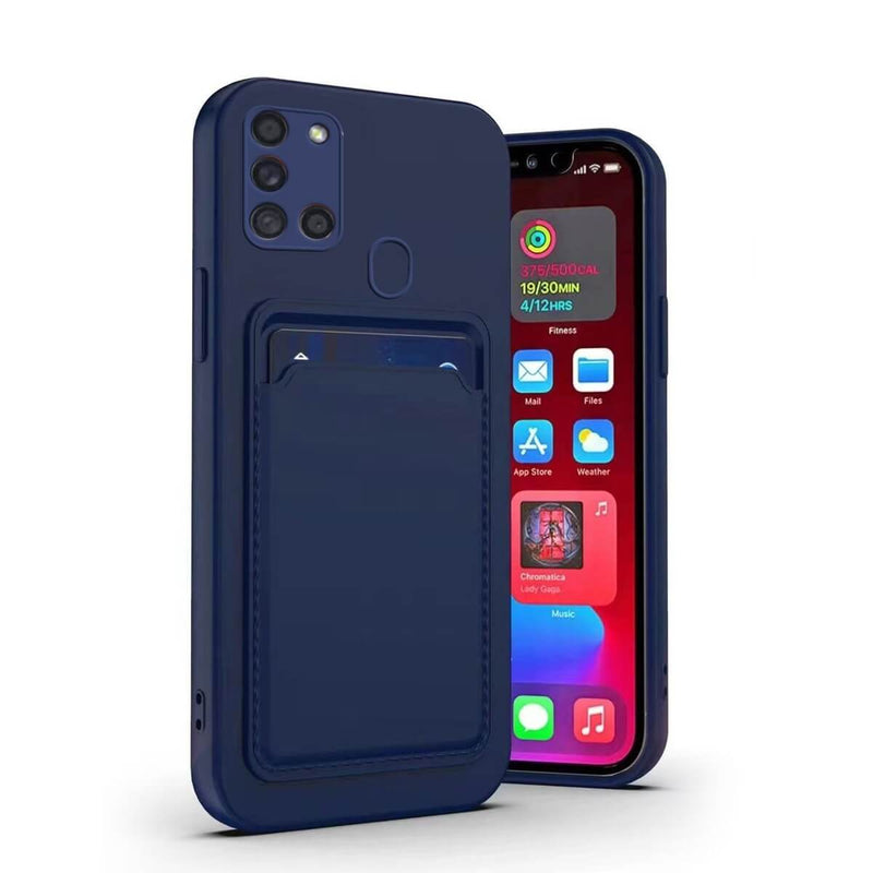 Capa de silicone com suporte para cartões para Galaxy A22 5G