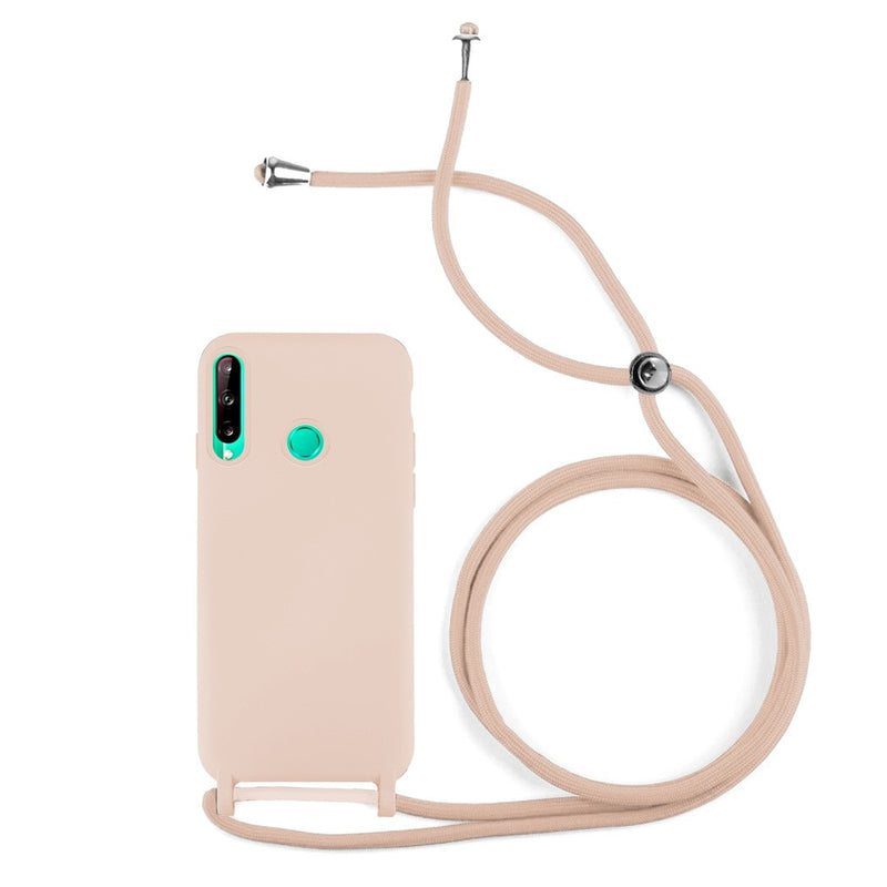 Capa de silicone com cordão para Huawei P40 lite E