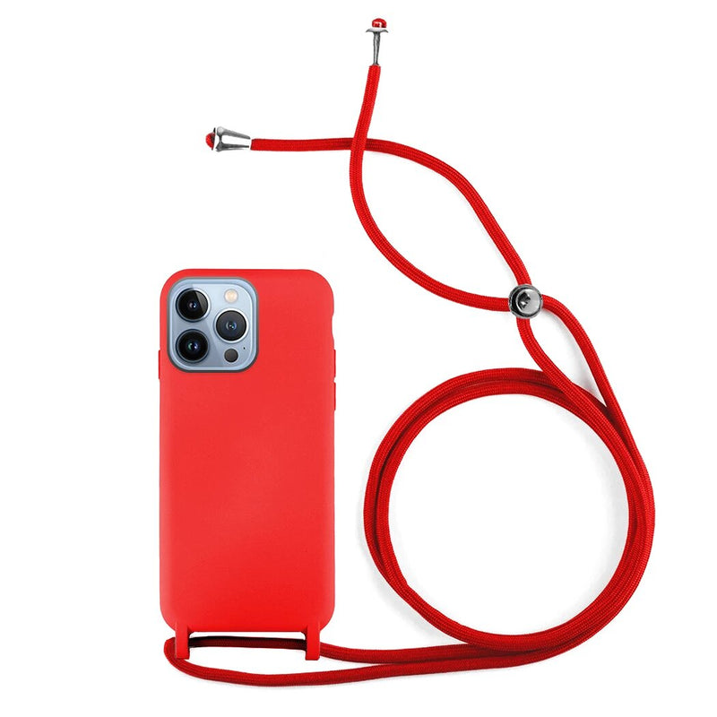 Capa de silicone com cordão para iphone 12 Pro Max