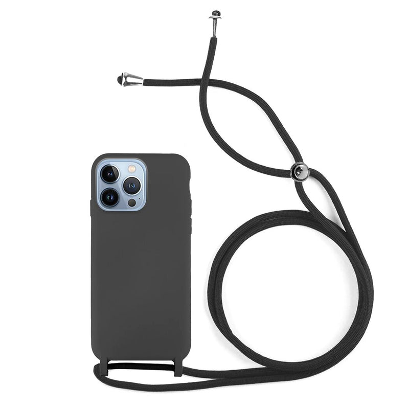 Capa de silicone com cordão para iphone 12 Pro Max